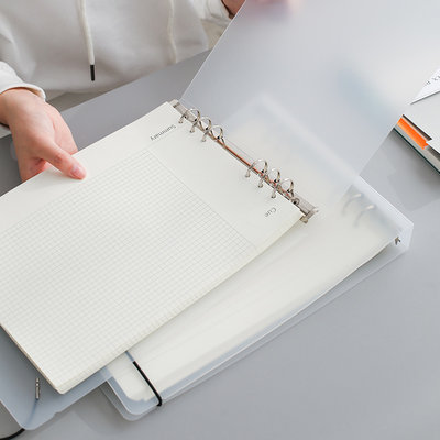 亚利联合原创设计b5 简约小清新a4横式6孔5mm方格活页本金属夹网格本笔记本记事本大本子5r康奈尔 虎窝淘