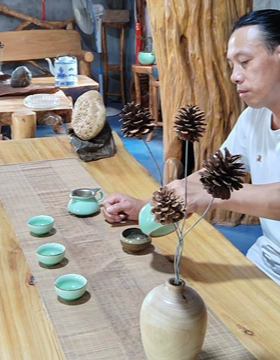 居家茶几摆件装饰品花器原木简约