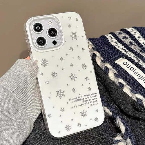 ins简约雪花适用OPPO Reno9/13手机壳14/10/11小众FindX8s/6/7/15新款12PRO硅胶A93S防摔A58X大孔A6全包A72女 - 图2