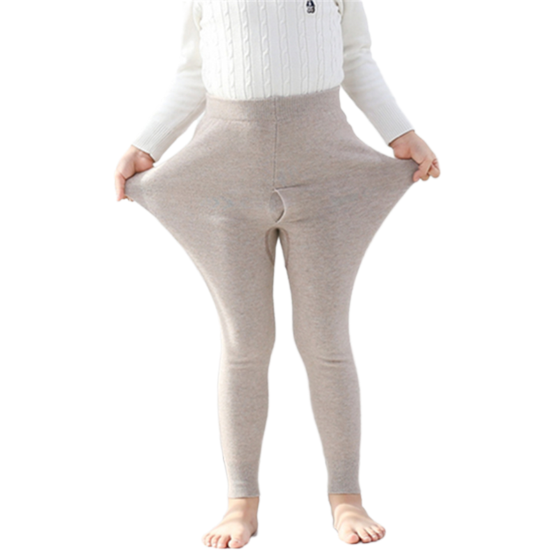 秋冬薄款儿童羊绒裤男童女童羊毛裤加厚保暖裤大童针织绒裤棉毛裤 - 图1