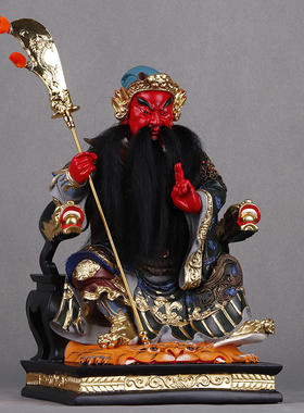 12/16寸坐剑指关公关二爷神像武财神家居摆件新品