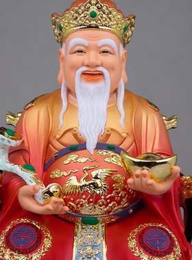 土地公土地婆佛像新品富贵彩树脂土地爷土地奶福德正神家居工艺品