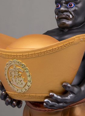 五鬼神像五方贵人新款五灵公中国风人物招财摆件树脂玄关装饰品