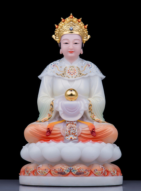 汉白玉三宵娘娘神像彩绘眼光娘娘送子如意云霄琼霄碧霄工艺品摆件
