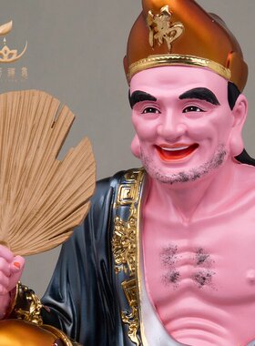 树脂彩绘济公神像道家济公降龙罗汉尊者道济癫和尚李修缘供奉摆件