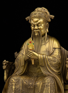 纯铜广济龙王神像黄铜五台山龙五爷海神龙神龙王爷铜像摆件新品