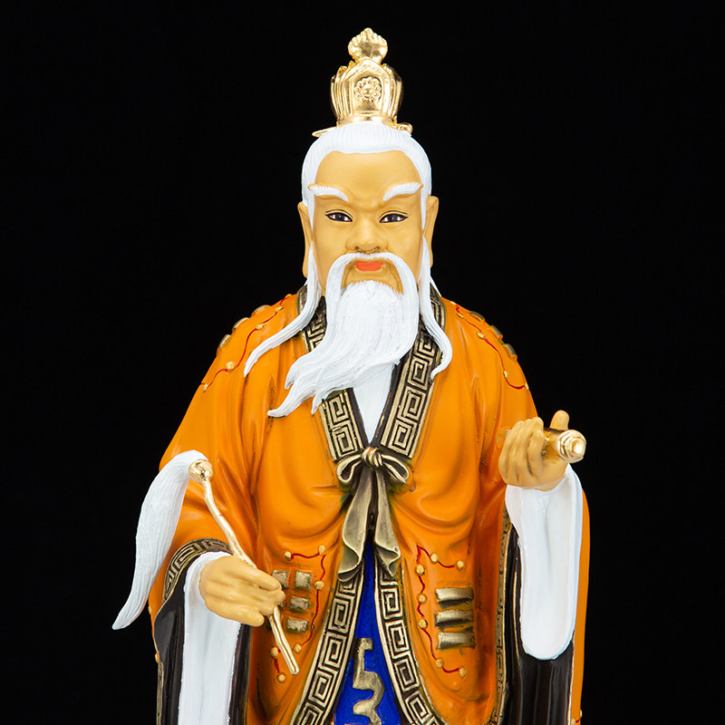 台湾纯铜彩绘太白金星神像供奉家用李长庚铜像道家神像保平安摆件