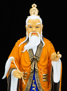 台湾纯铜彩绘太白金星神像供奉家用李长庚铜像道家神像保平安摆件