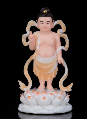 汉白玉太子佛浴佛盆南无本师释迦牟尼佛王子家居佛堂供奉摆件新品