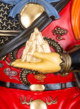 纯铜彩绘神像寺庙供奉摆件工艺品