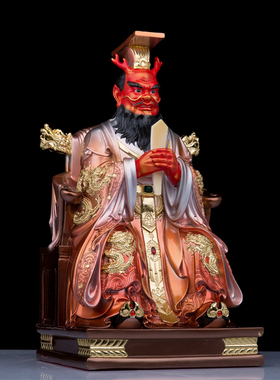 树脂四海龙王神像彩绘东西南北海龙王佛像中式家用工艺品桌面摆件