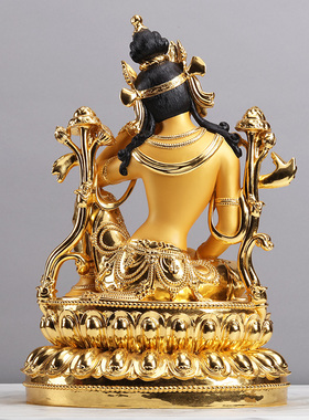 思维观音佛像纯铜贴金