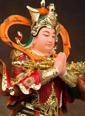 韦陀菩萨树脂神像朝天韦驮佛像伽蓝关公护法人物玄关供奉摆件新品