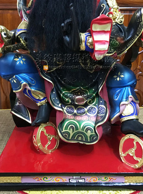 16寸法主公 张圣法主圣君 张公 都天圣君爷 樟木雕贴金神像