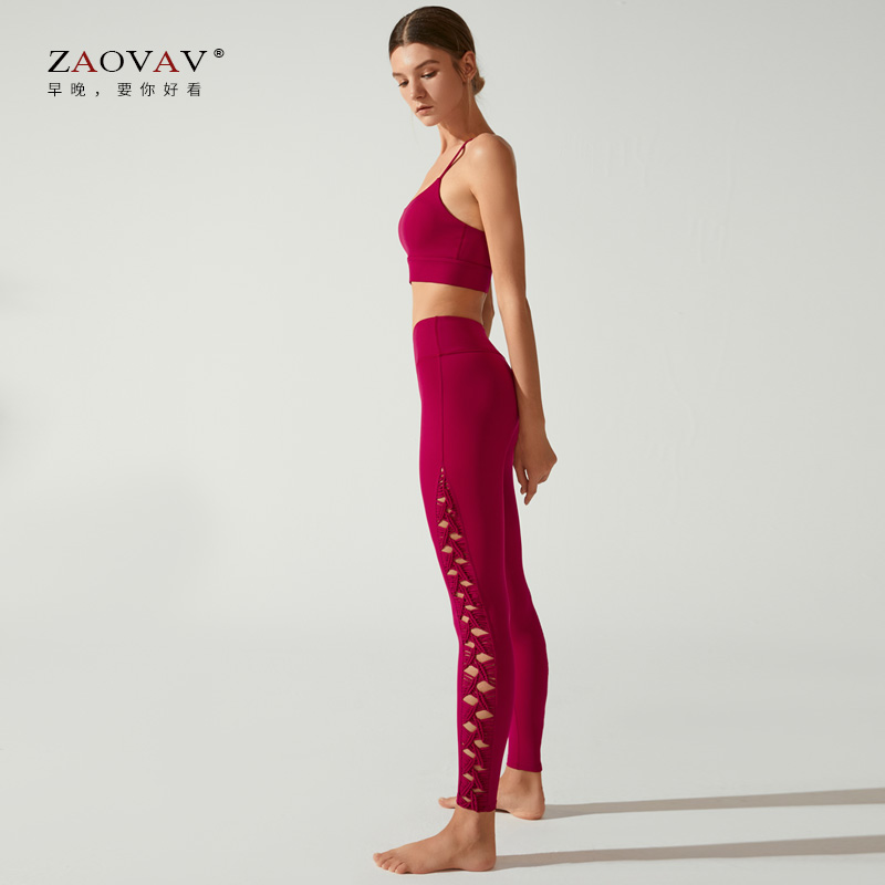 ZAOVAV瑜伽潮牌个性欧美编织健身瑜珈服九分裤Leggings清仓不退换 - 图1