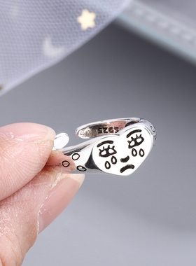 全新爱心单身风开口小众戒指环