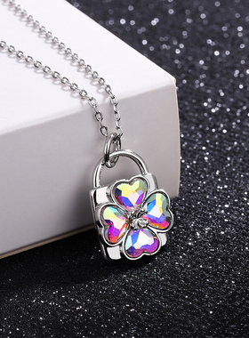 2022新款守护甜心项链个性高级感心形锁锁骨链气质百搭饰品女