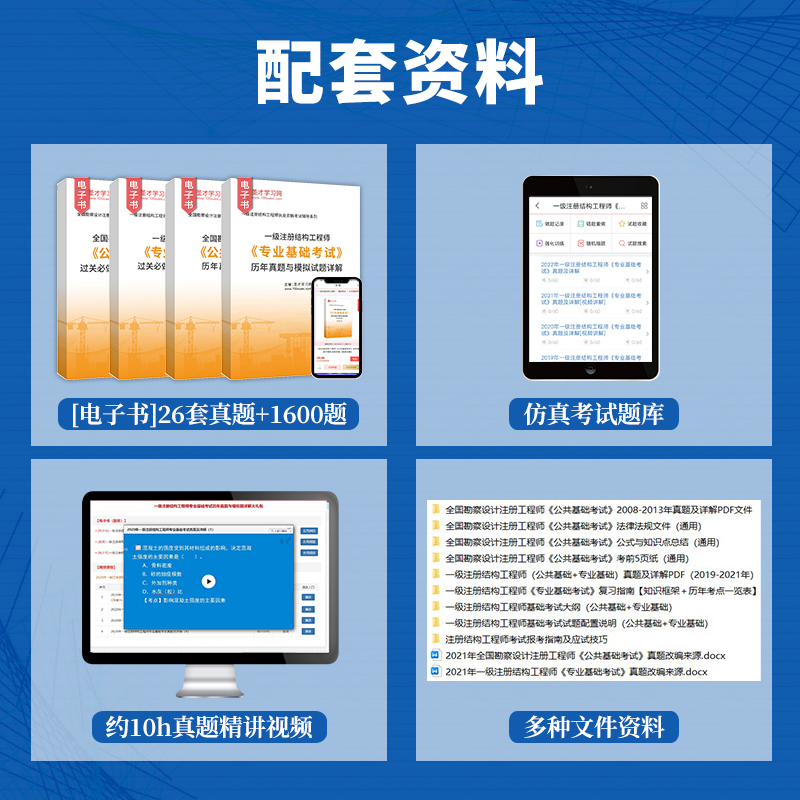 【官方正版3本】2024年一级注册结构工程师基础考试过关1500题历年真题习题答案详解一注公共专业基础考试教材习题历年真题模拟题 - 图3