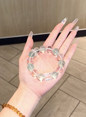 天然水晶手链女款绿萤石手串送闺蜜礼物饰品