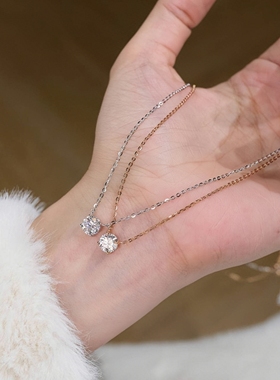 925银四爪莫桑石鼻嘎单钻项链女