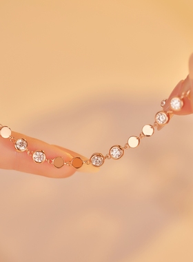 S925银莫桑石圆片手链