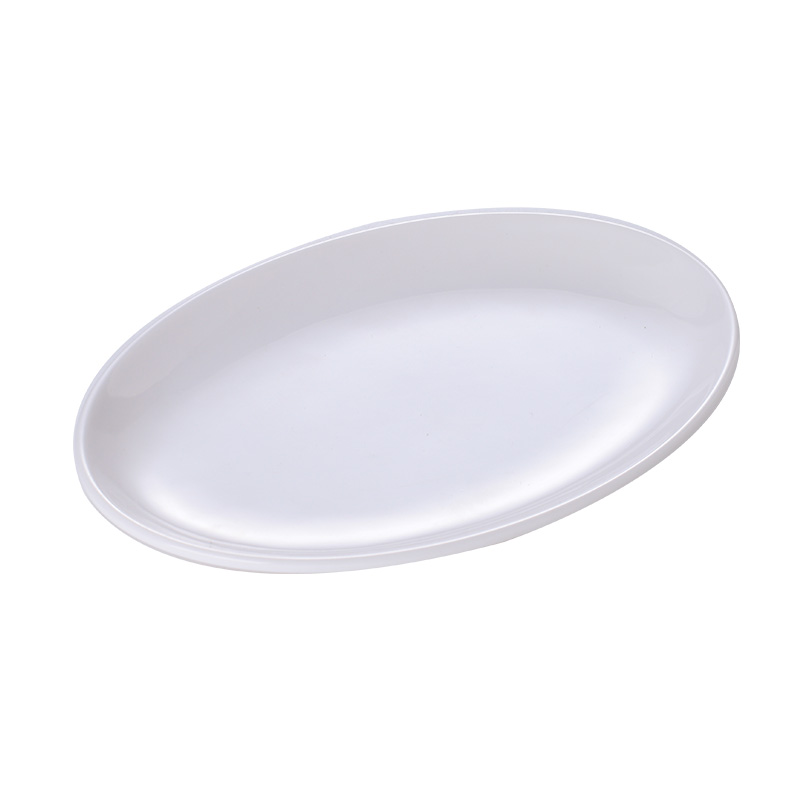 椭圆形密胺鱼盘商用长方形塑料盘子饭店餐饮专用仿瓷菜盘肠粉碟子-图3