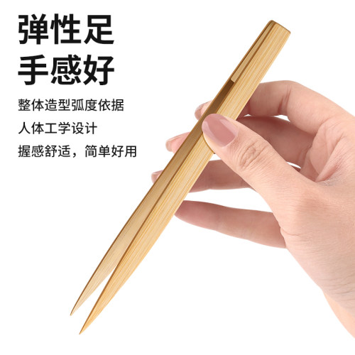 环保竹镊子防烫防静电尖头木质竹夹子夹持夹取金银铜铝电子维修 - 图0