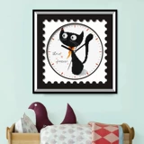 Cross -STITCH Clock 2022 Новая линейная вышивка гостиная спальня кошка висит часы простые вышива