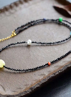 2mm闪亮纯天然黑水晶小珠子手串