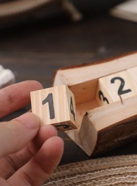 创意装饰品原木日历北欧