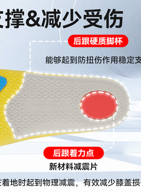 波力透气羽毛球鞋垫抗扭