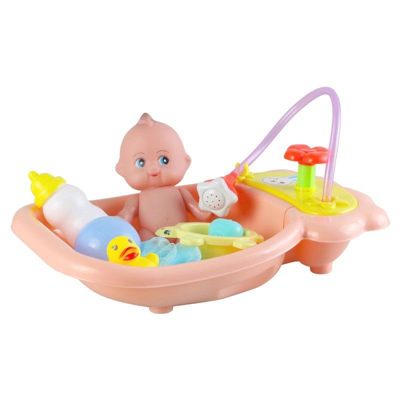 仿真浴盆娃娃洗澡娃娃玩具儿童过家家婴儿澡盆戏水玩具幼儿园教具,淘宝优惠券,粉丝福利购,淘宝优惠卷