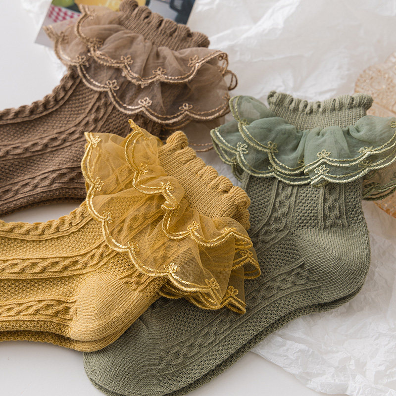 洛丽塔袜子女童蕾丝花边袜儿童棉袜春秋薄款小女孩黑色舞蹈袜公主,淘宝优惠券,粉丝福利购,淘宝优惠卷