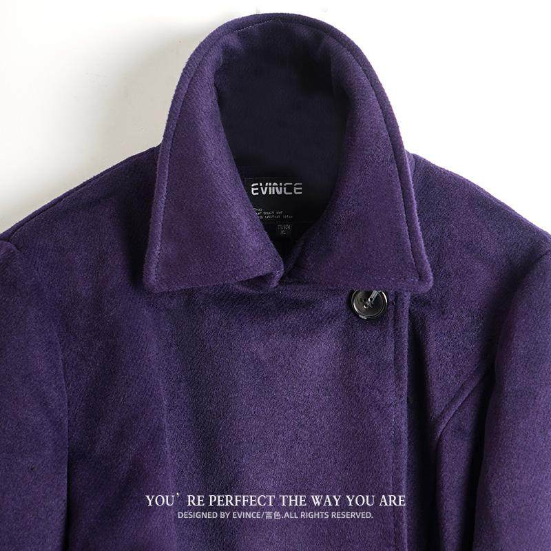 紫色毛呢大衣女风衣秋冬款高级感时尚气质显瘦系带羊毛呢子外套潮,淘宝优惠券,粉丝福利购,淘宝优惠卷