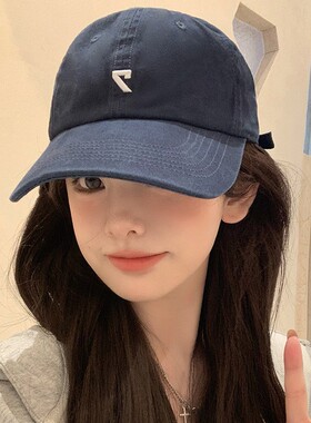 春秋季新款纯色百搭时尚显脸小大帽檐日常通勤棒球帽女防晒遮阳