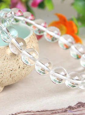 纯天然白水晶星座手串