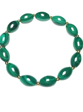 天然孔雀手链转运珠大枣珠枣形珠石路路通水晶水头足配饰保色