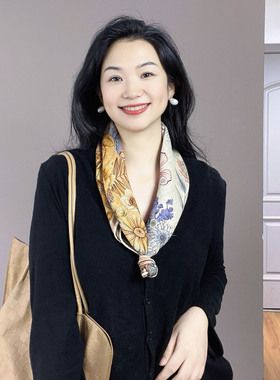 艺术设计！真丝丝巾女羊毛小方巾2026新款高级感护颈65中方巾领巾