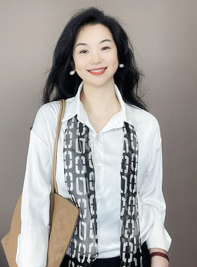 独特迷人！黑色真丝丝巾女士高级感护颈装饰100%桑蚕丝长条小围巾