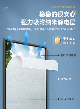 卫生间磨砂玻璃贴纸透光不透明