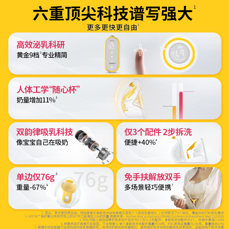 享韵免手扶美德乐吸奶器电动双边全自动静音便携穿戴式官方medela