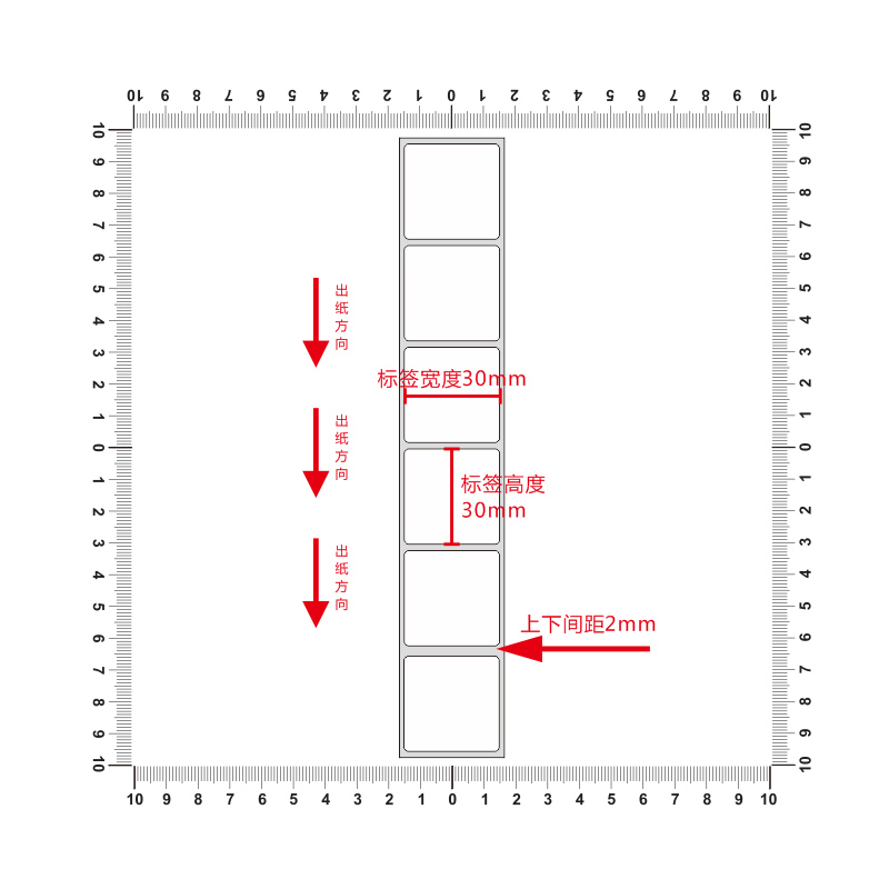 艾利三防热敏标签30*30mm条码打印E邮宝防水不干胶贴纸3x3cm定制 - 图0