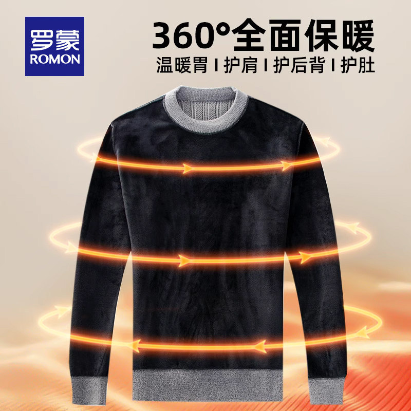 罗蒙 23年秋季 雪貂绒+加绒加厚 秋冬保暖针织衫/裤子合辑 天猫优惠券折后￥69包邮（￥300-231）多款可选