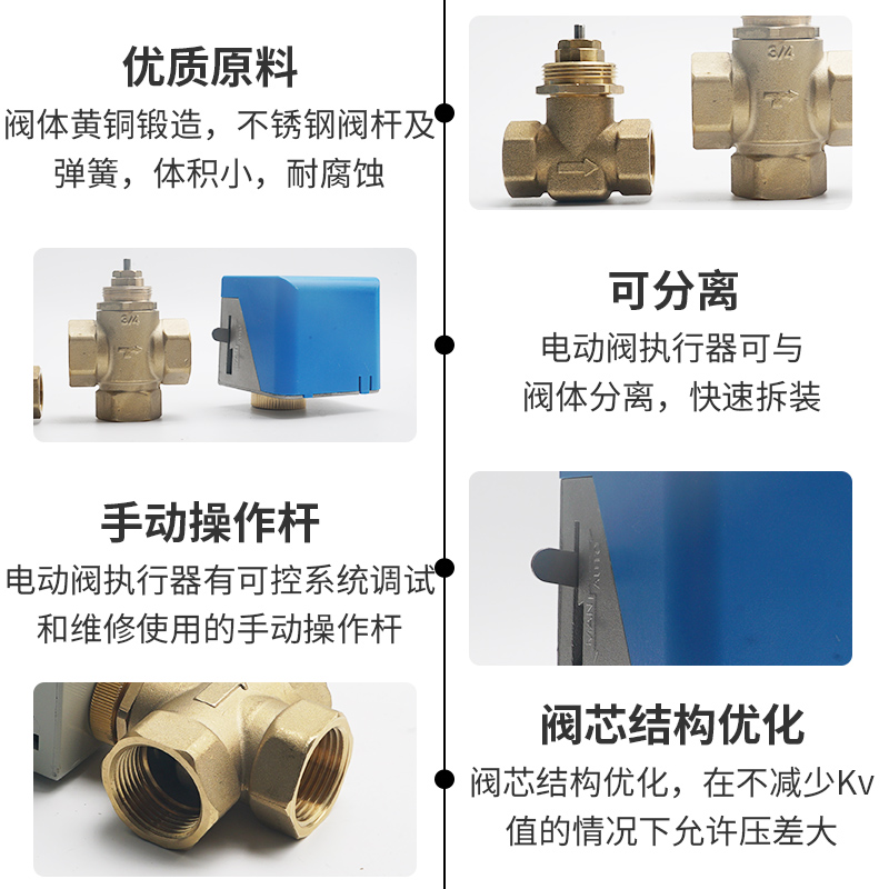 伊莱科VA7010风机盘管电动阀电磁二通放分水执行器中央空调水地暖-图1