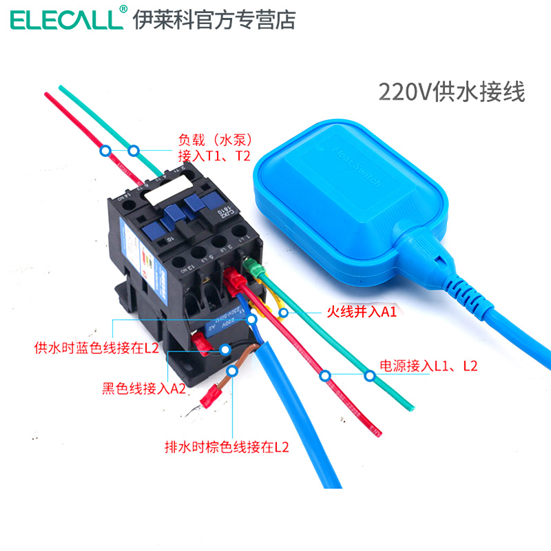 新品伊莱科耐高温浮球开关水位液位控制器硅胶耐腐蚀水塔自动上水 - 图1