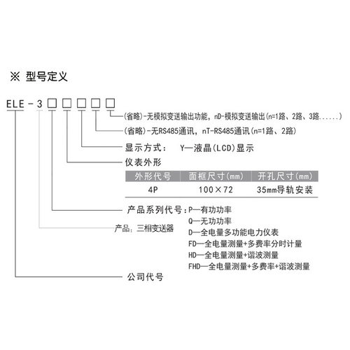 伊莱科ELE-3P4PY-1D三相有功功率变送器输出4-20mA数显电表多功能 - 图3