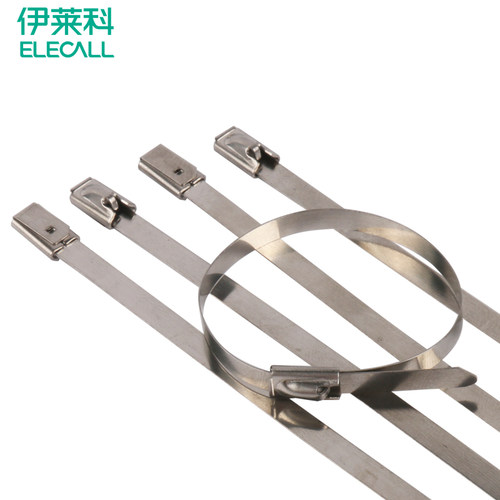 304不锈钢扎带自锁式抱箍卡扣10*150~1500卡扣固定器金属白钢扎带 - 图0