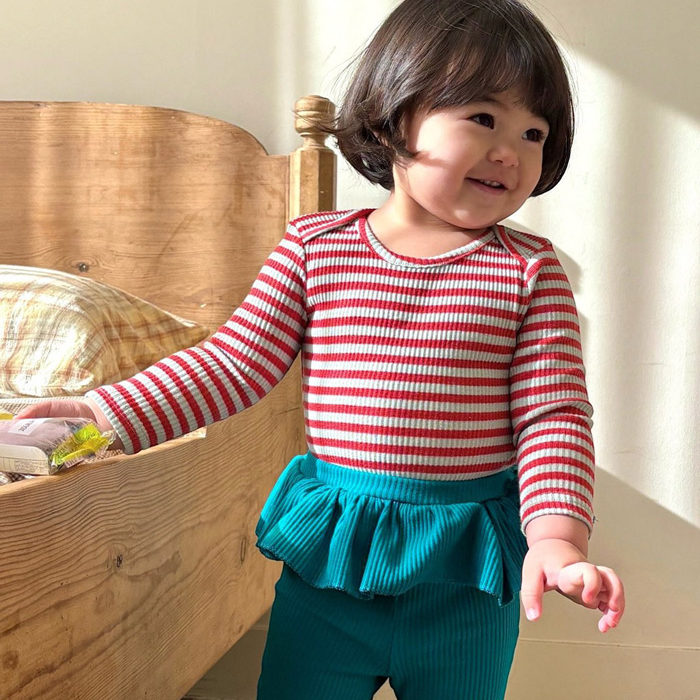 韩国童装代购2026春新款con男女孩宝宝百搭儿童长袖T恤条纹打底衫,淘宝优惠券,粉丝福利购,淘宝优惠卷