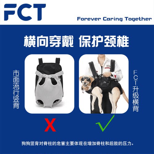 FCT双肩横背狗包中小型犬狗狗背包外出骑行伤残胸前背包神器 - 图2