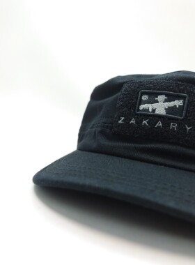 Zakaryi Tactical出口欧洲平顶帽黑色稻草人刺绣大兵帽战术帽全封